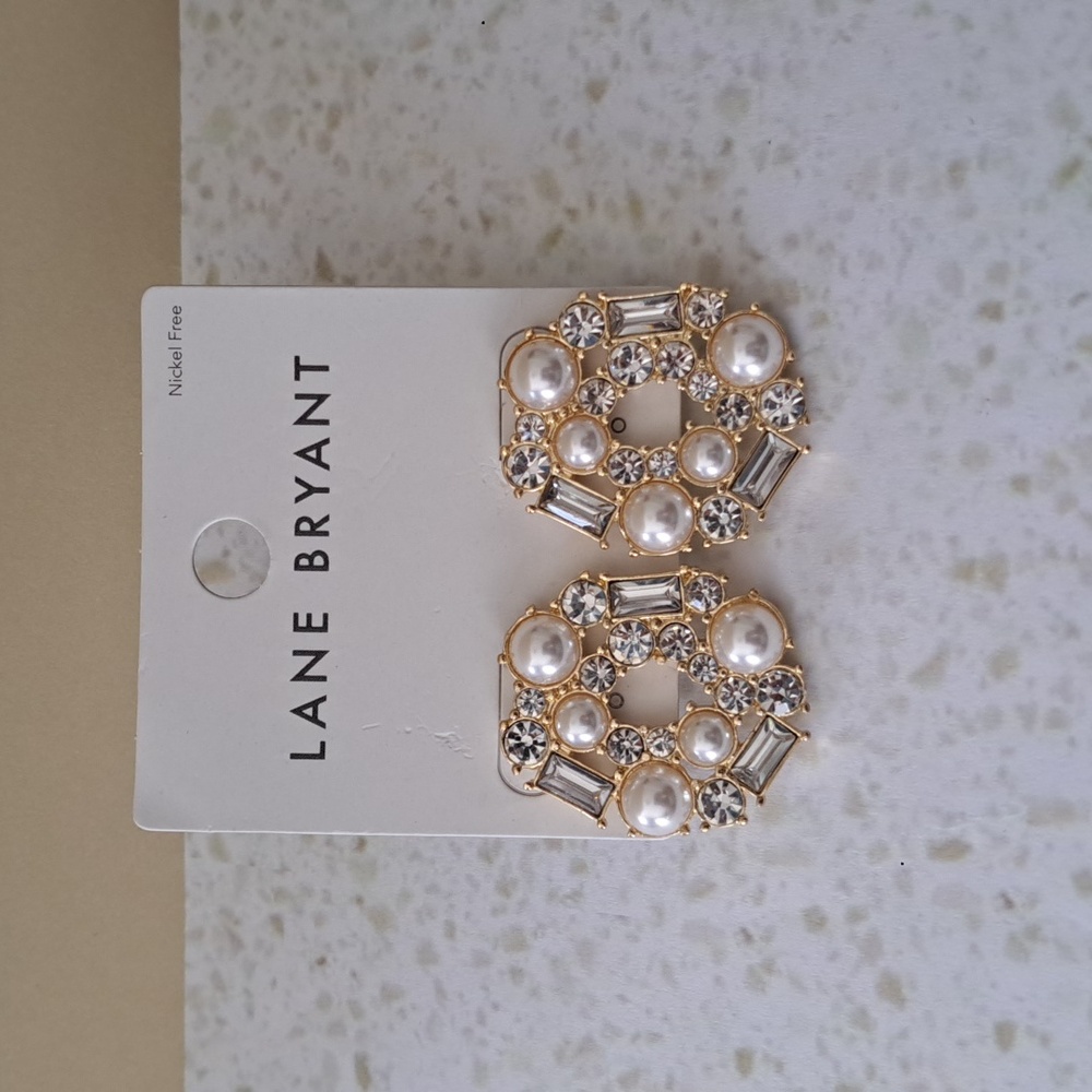 Lane Bryant Party Pearlized Stone Earrings